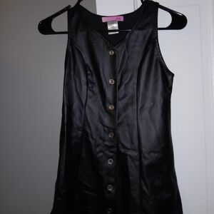 Sleek Black Button-Down Mini Dress